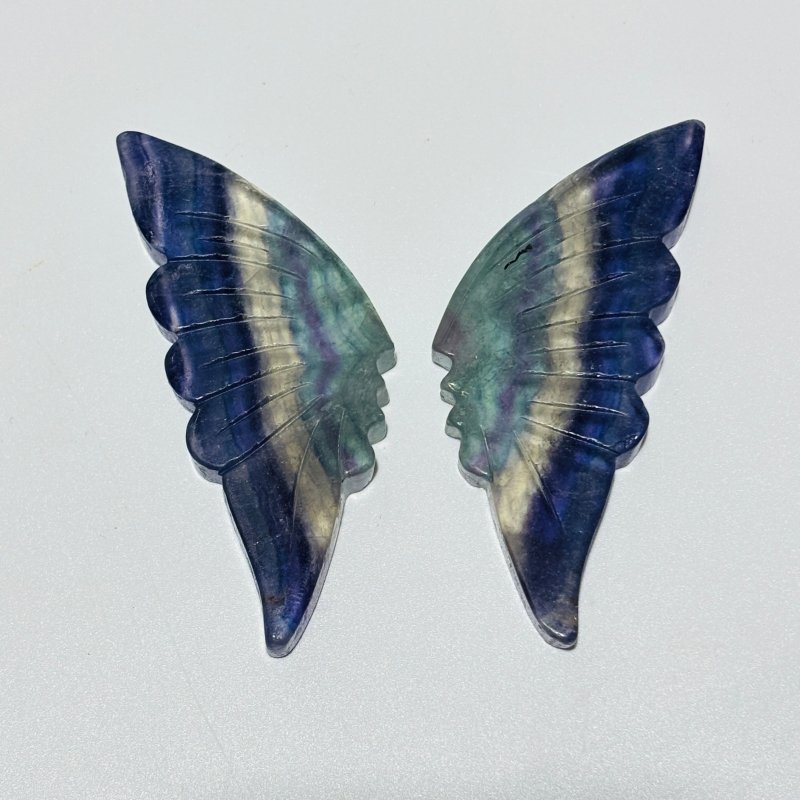 30 Pairs Rainbow Fluorite Butterfly Carving (A3BTF) - Wholesale Crystals