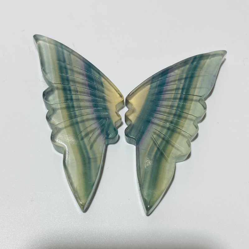 31 Pairs Rainbow Fluorite Butterfly Carving (A1BTF) - Wholesale Crystals