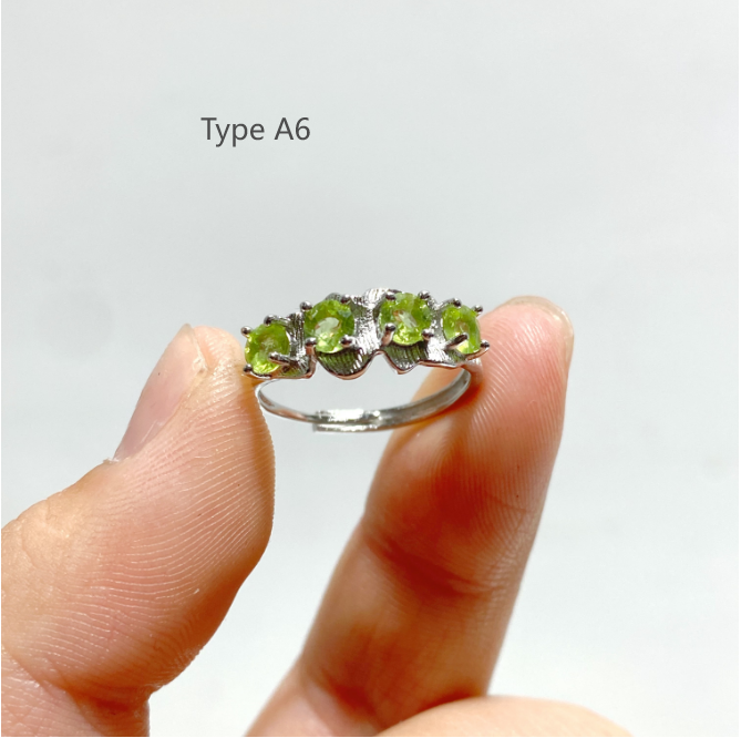 6 Types Peridot Cut Faceted Ring Wholesale