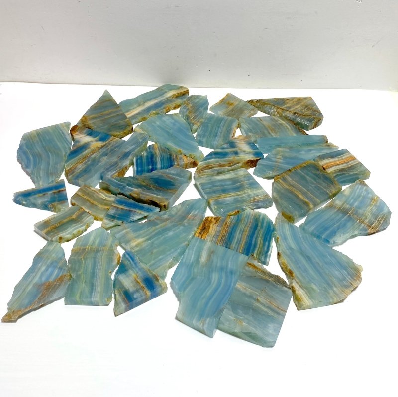 32 Pieces Blue Onyx Slab - Wholesale Crystals
