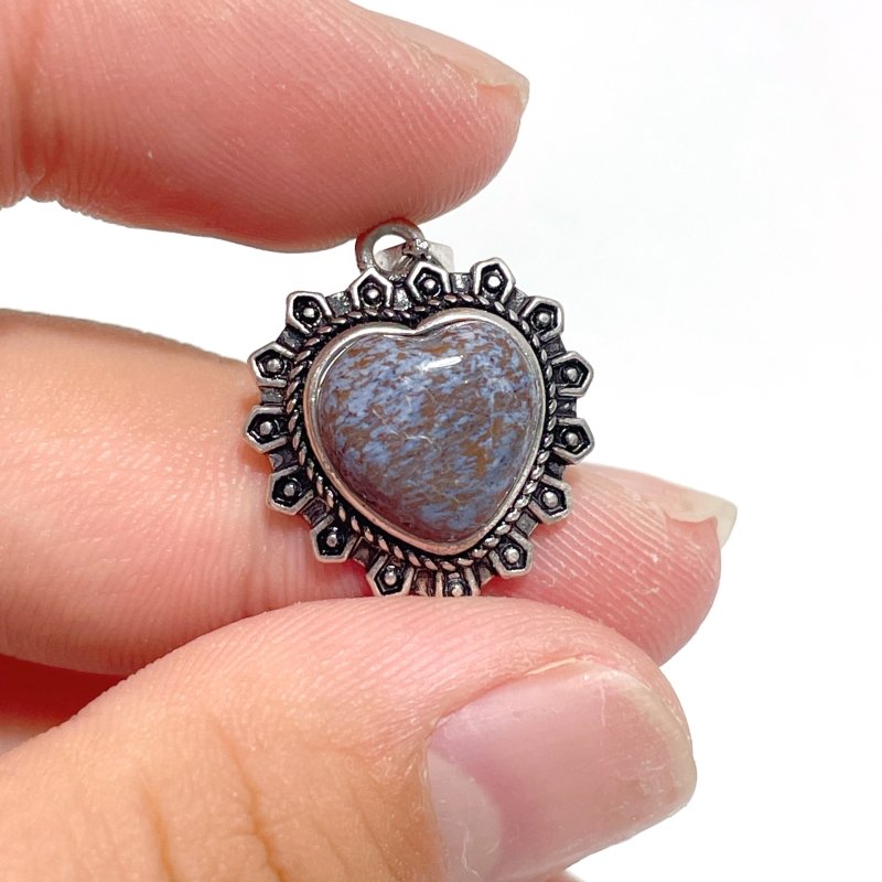 32 Pieces Pietersite Heart Pendant - Wholesale Crystals