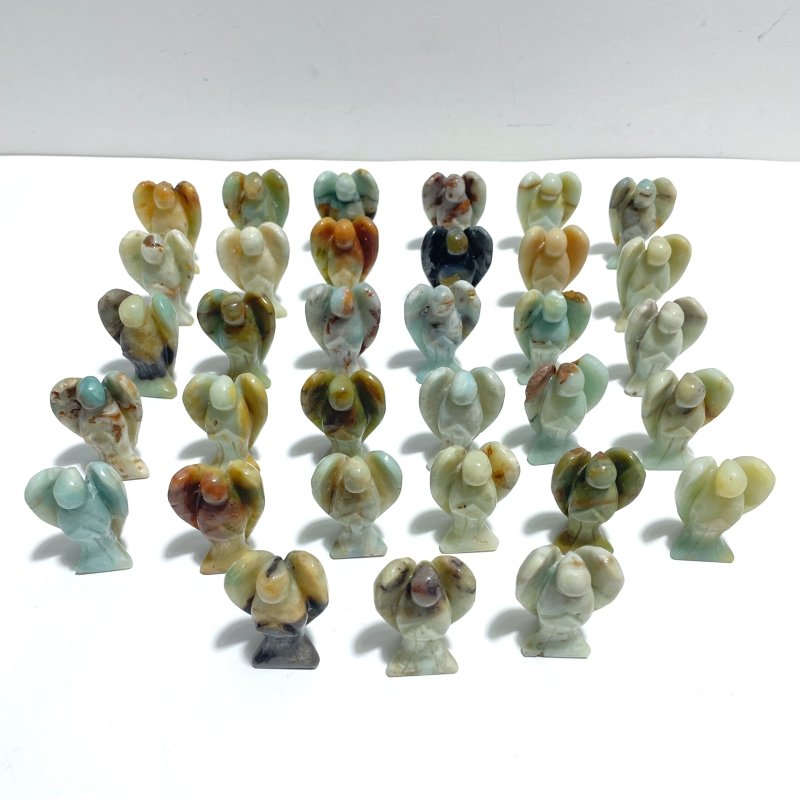 33 Pieces Caribbean Clacite Angel Carving Closeout (defect) - Wholesale Crystals