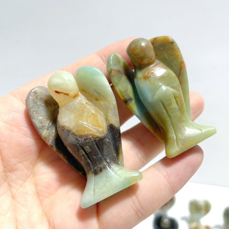 33 Pieces Caribbean Clacite Angel Carving Closeout (defect) - Wholesale Crystals