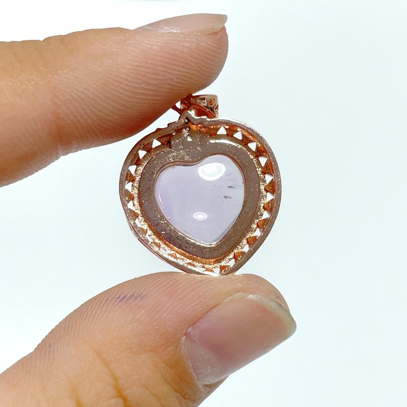 36 Pieces Amethyst Heart Shape Crystal Pendants - Wholesale Crystals