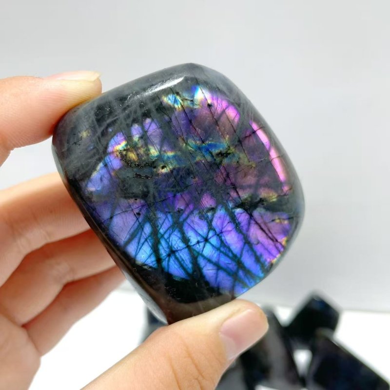 37 Pieces Beautiful High Quality Polished Purple Blue Labradorite Free Form - Wholesale Crystals