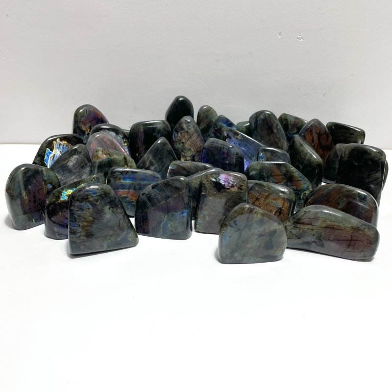 37 Pieces Beautiful High Quality Polished Purple Blue Labradorite Free Form - Wholesale Crystals