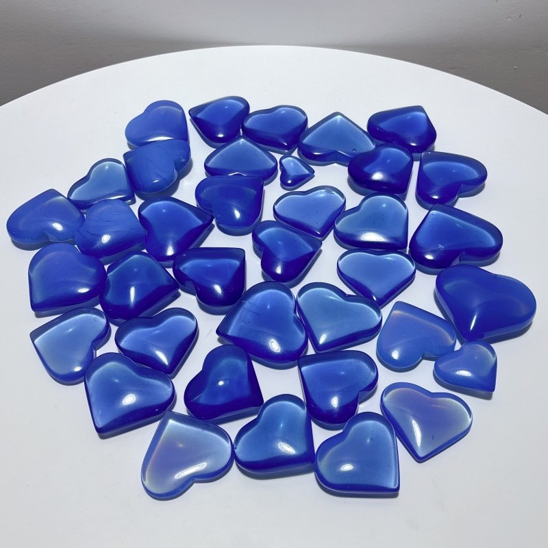 37 Pieces Blue Opalite Heart - Wholesale Crystals