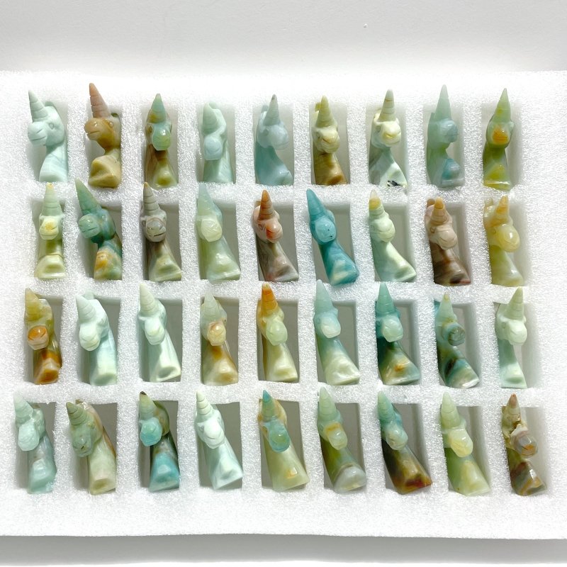 39 Pieces Caribbean Calcite Unicorn Carving - Wholesale Crystals