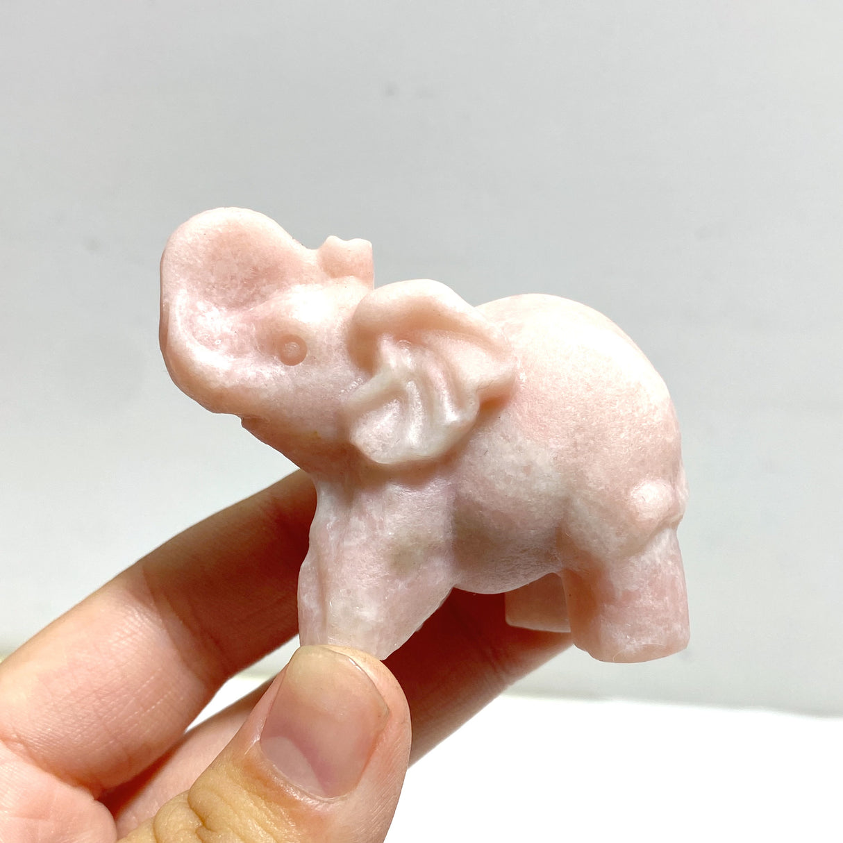 Pink Opal Elephant Carving Wholesale