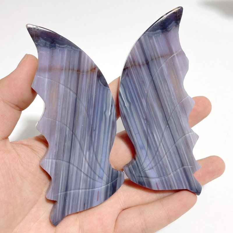 4 Pairs Flying Dragon Wing With Stand Clear Quartz Sunstone Black Sakura Agate - Wholesale Crystals