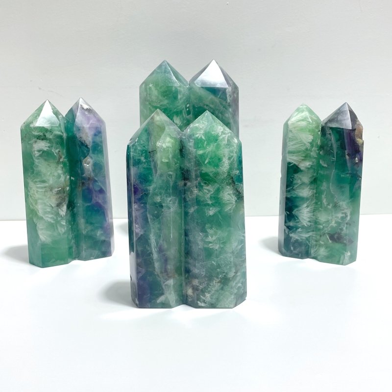 4 Pieces Double Point Feather Fluorite - Wholesale Crystals