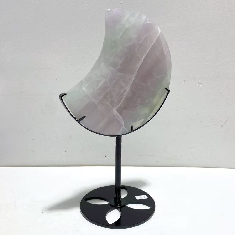 4 Pieces Fluorite Moon Carving With Stand - Wholesale Crystals