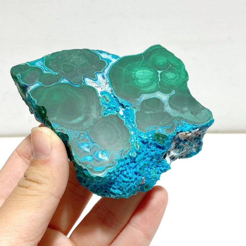 4 Pieces High Quality Beautiful Chrysocolla Mixed Malachite Slab Specimen - Wholesale Crystals