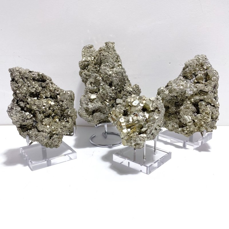 4 Pieces High Quality Raw Pyrite Specimen For Collection - Wholesale Crystals