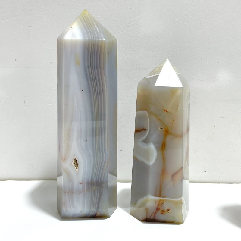 4 Pieces Large Agate Tower Points - Wholesale Crystals