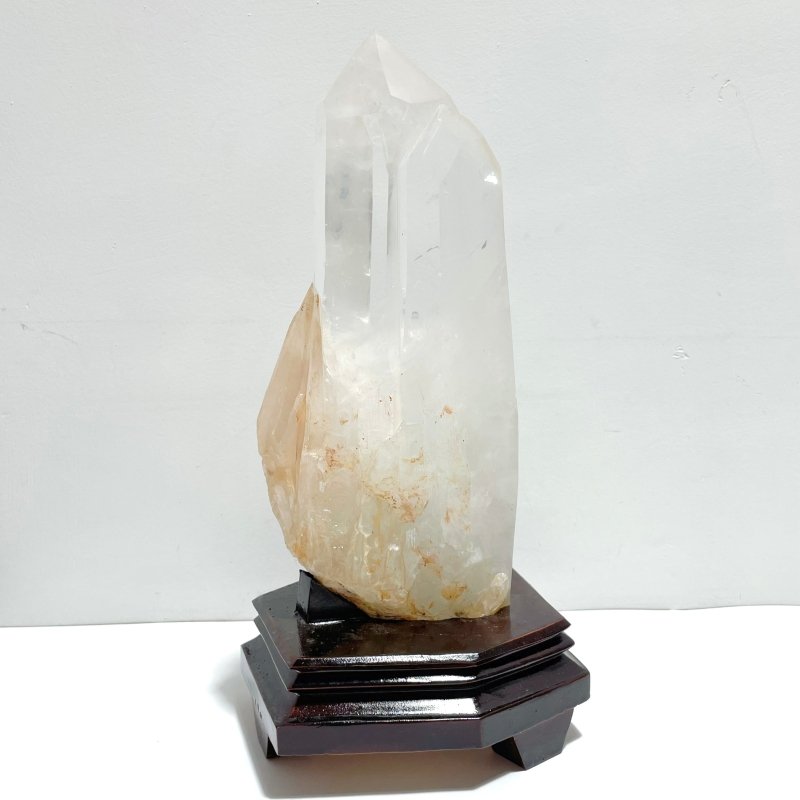 4 Pieces Large Clear Quartz Tower Raw Bottom With Stand - Wholesale Crystals