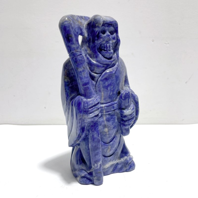 4 Pieces Large Sodalite Grim Reaper Sickle Carving - Wholesale Crystals