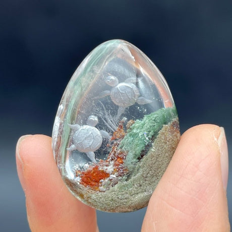 4 Pieces Sea Turtle Garden Quartz Inner Scene Carving -Wholesale Crystals