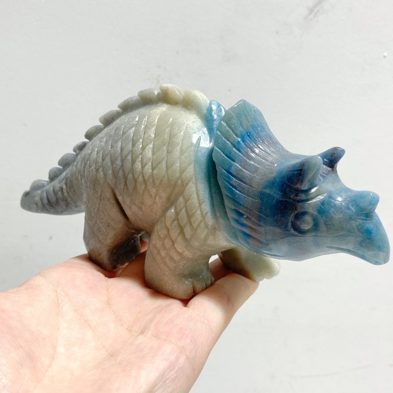 4 Pieces Trolleite Stone Triceratops Three-horned Dinosaur Carving -Wholesale Crystals