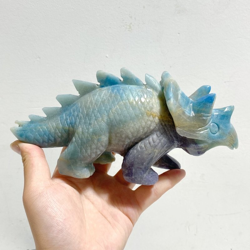 4 Pieces Trolleite Stone Triceratops Three-horned Dinosaur Carving -Wholesale Crystals