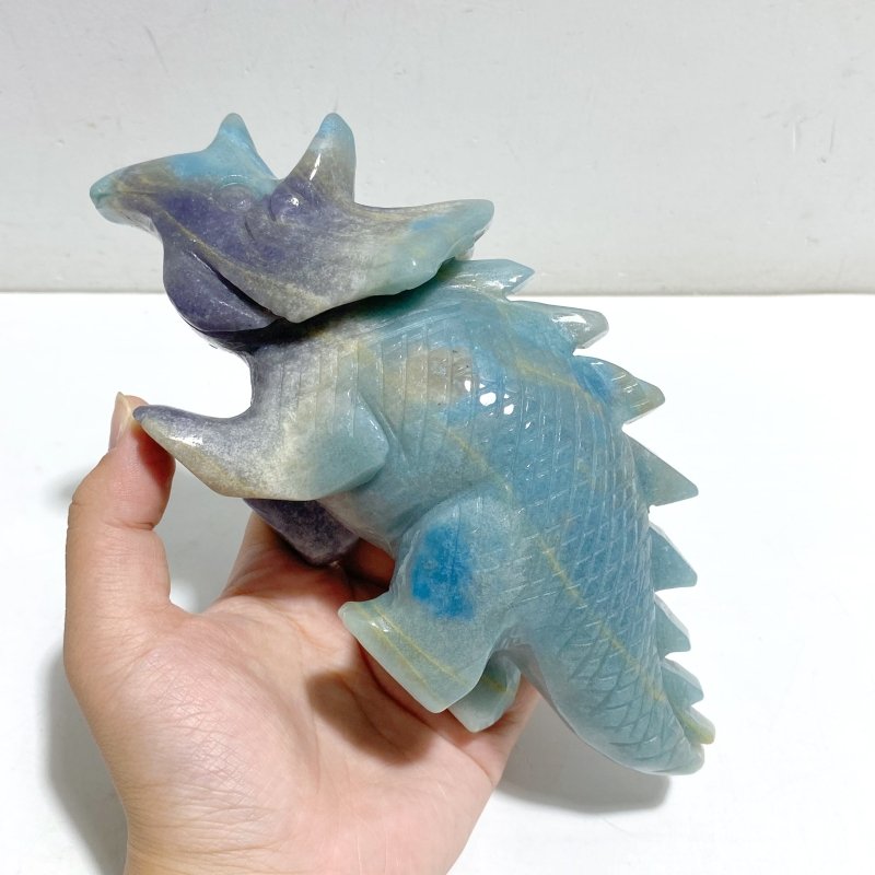 4 Pieces Trolleite Stone Triceratops Three-horned Dinosaur Carving -Wholesale Crystals