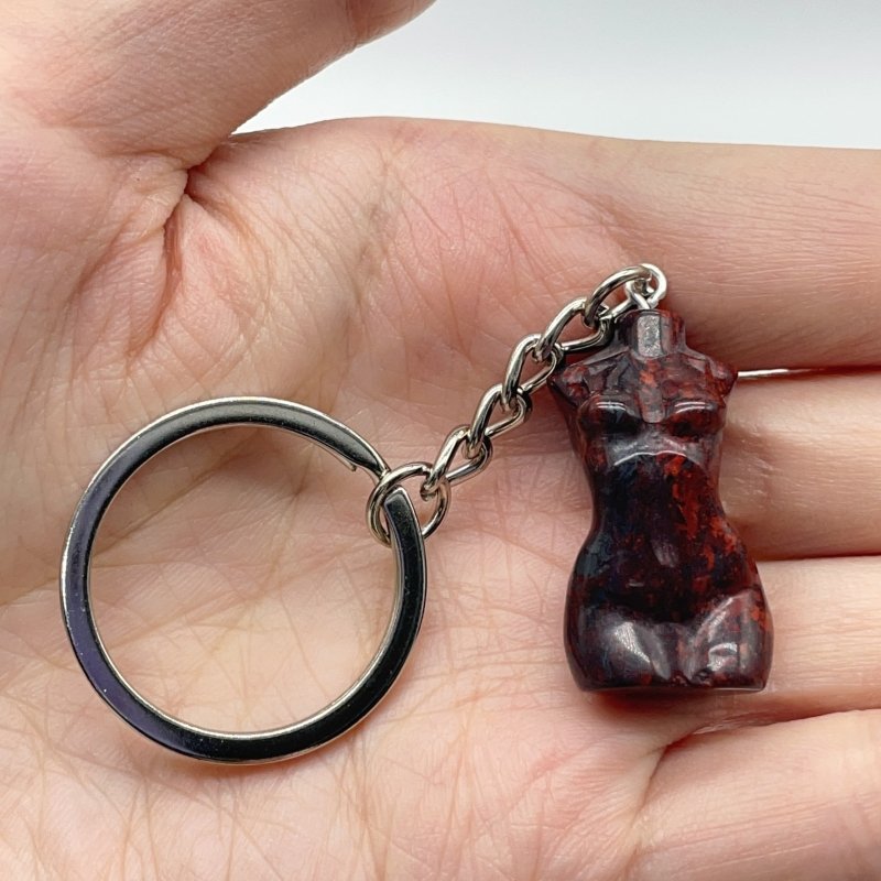 4 Types 3cm Goddess Carving Keychain Chevron Amethyst Opalite -Wholesale Crystals