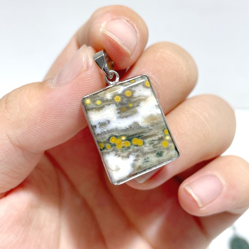 40 Pieces Vein Ocean Japser Pendant - Wholesale Crystals