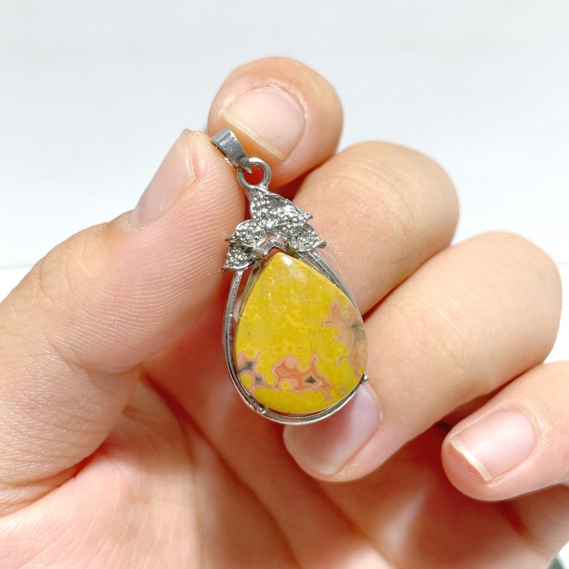 40 Pieces Vein Ocean Japser Pendant - Wholesale Crystals