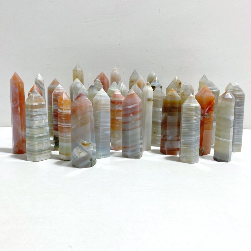 41 Pieces Stripe Agate Tower Points - Wholesale Crystals