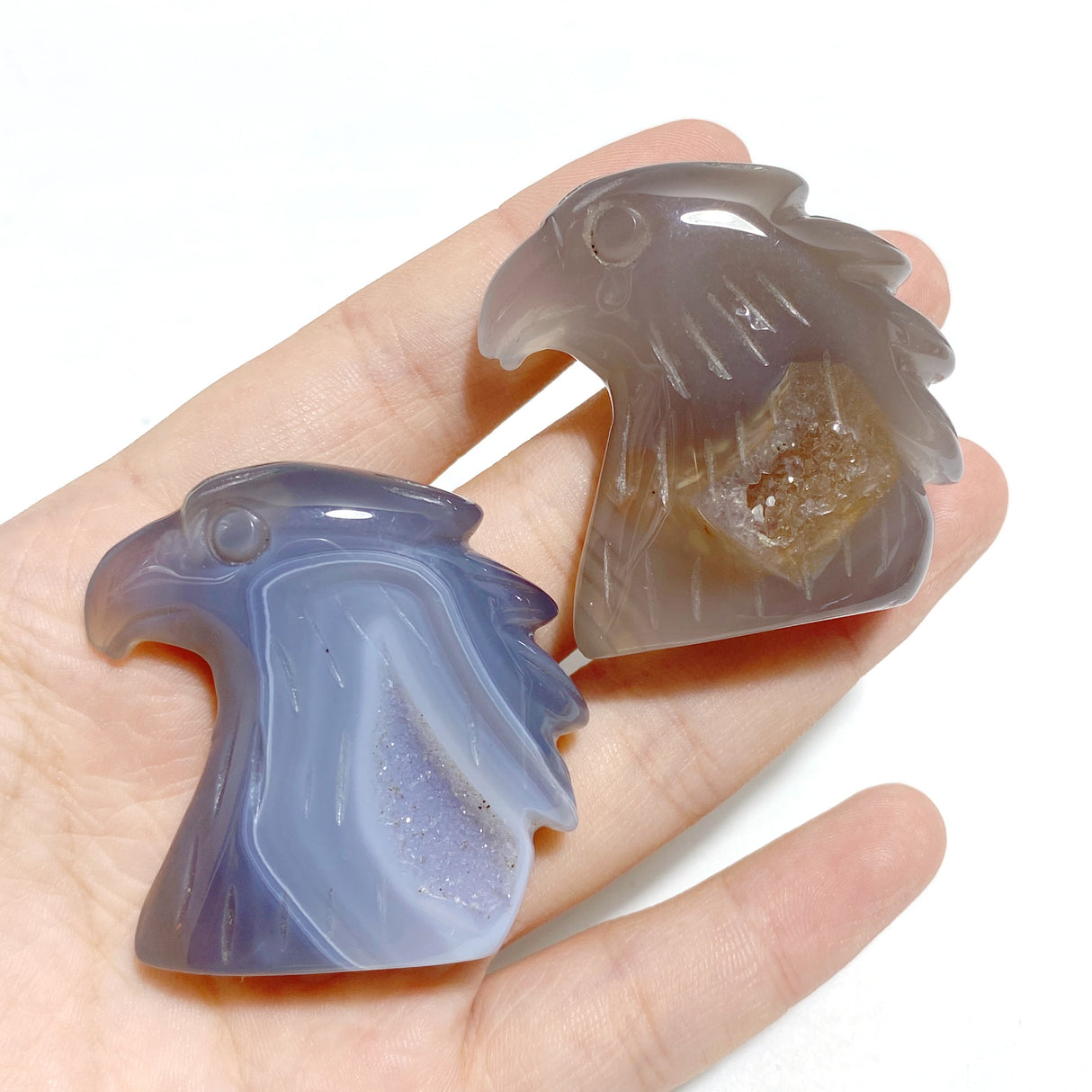 27 Pieces Geode Druzy Agate Eagle Carving