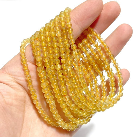 42 Pieces High Quality 4mm Golden Rutile Quartz Bracelets - Wholesale Crystals