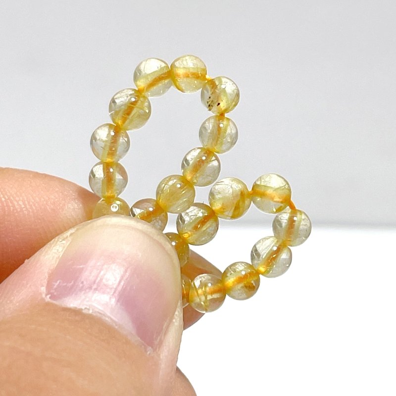 42 Pieces High Quality 4mm Golden Rutile Quartz Bracelets - Wholesale Crystals
