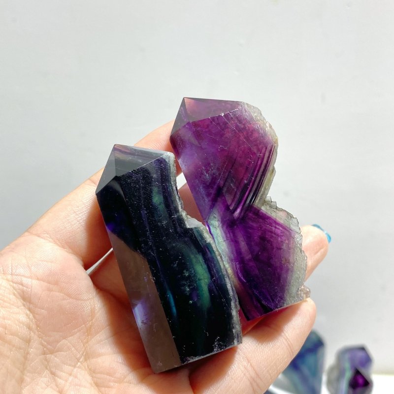 42 Pieces Rainbow Fluorite Raw Side Tower - Wholesale Crystals