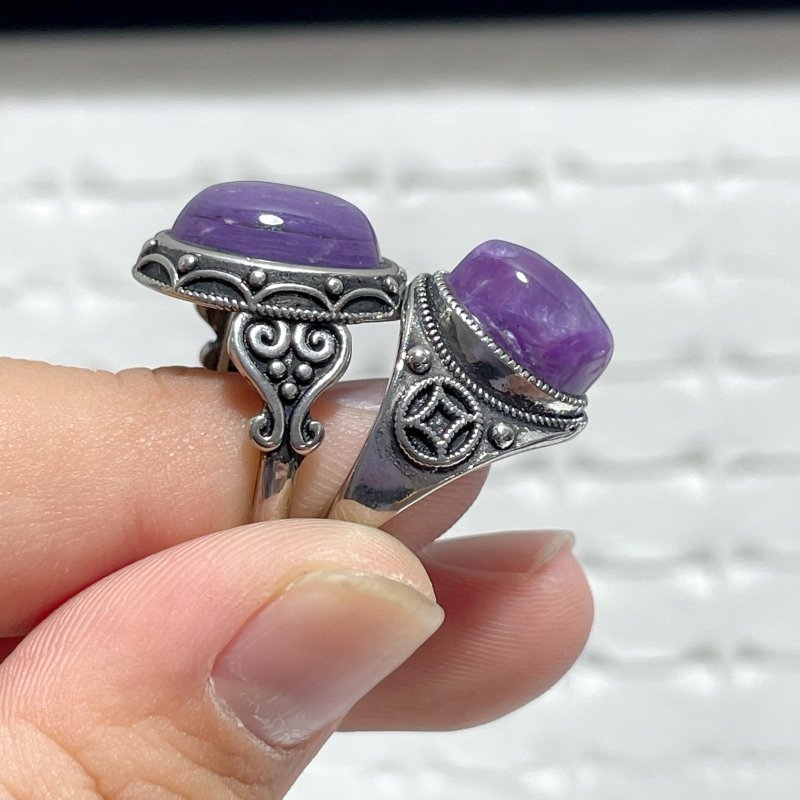 43 Pieces Charoite Different Styles Ring 5 - Wholesale Crystals