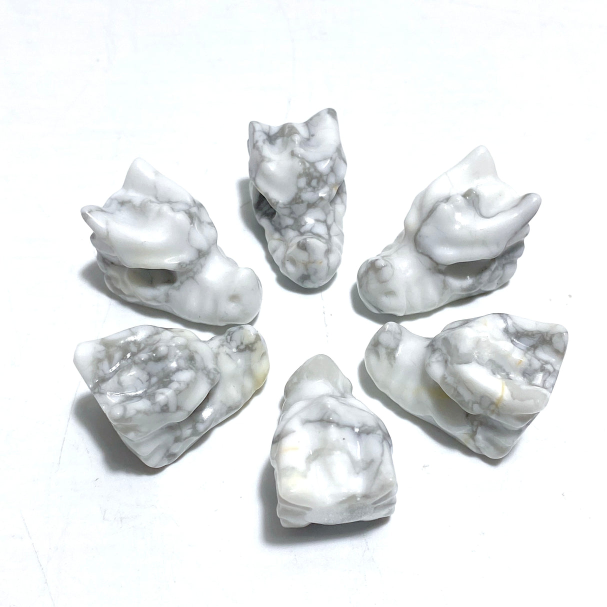 Mini Pink Opal Howlite Dragon Head Carving Wholesale