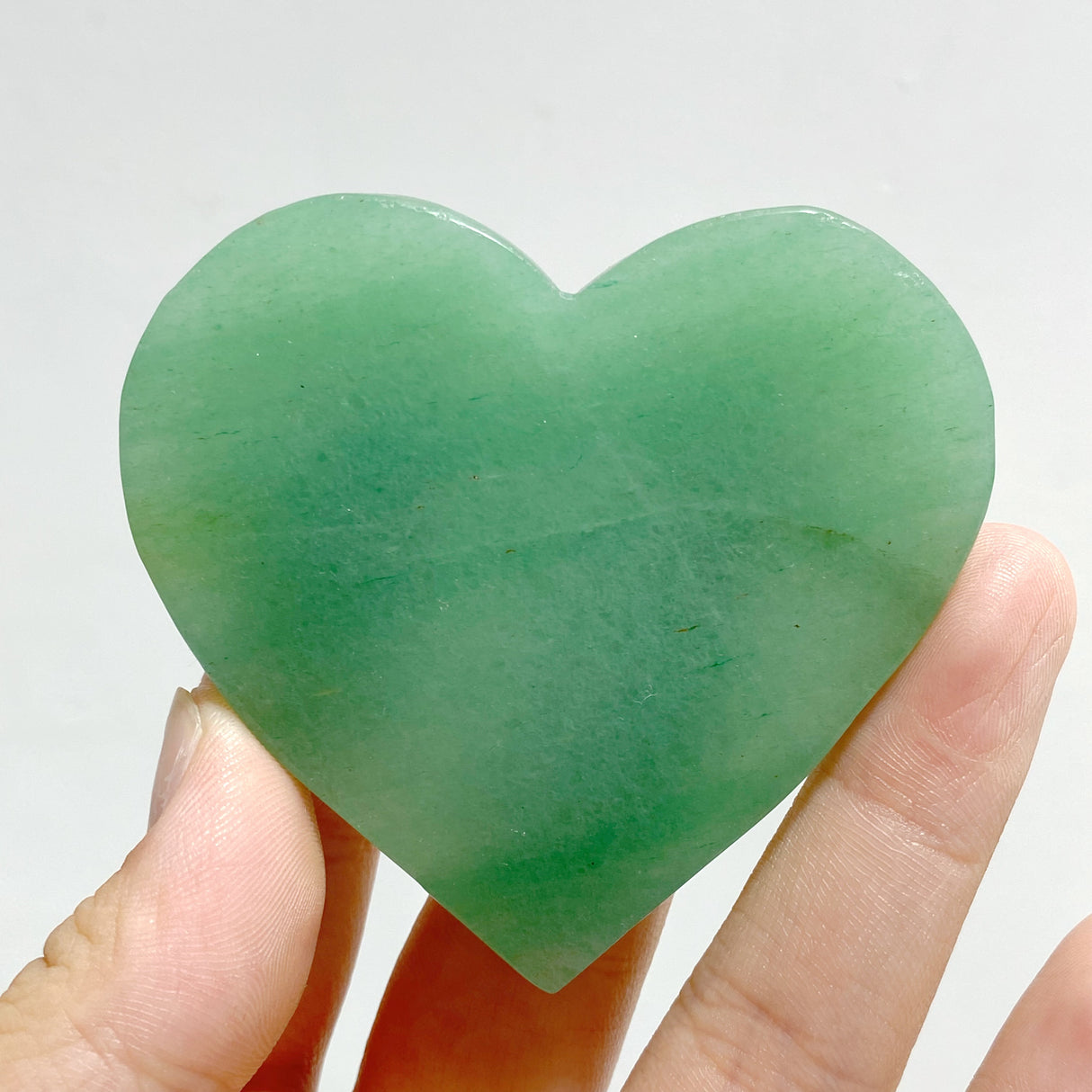 Green Aventurine Heart Wing Carving With Stand