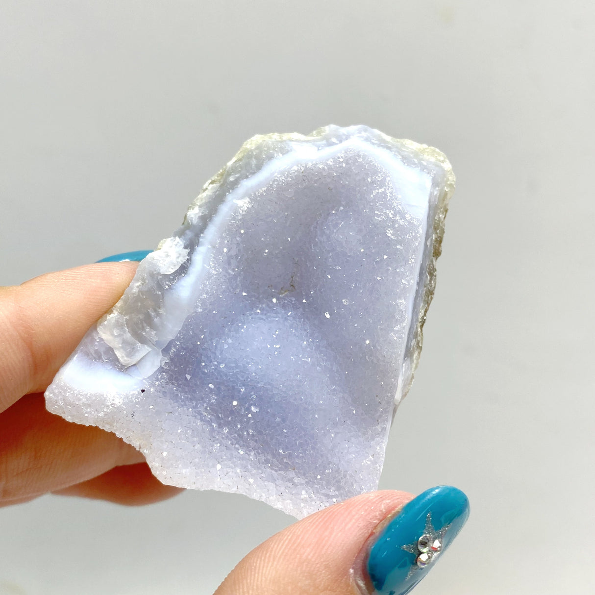 29 Pieces Geode Blue Chalcedony Druzy