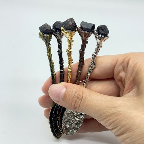 5 Colors Coffee Spoon With Garnet Raw Stone Wholesale -Wholesale Crystals