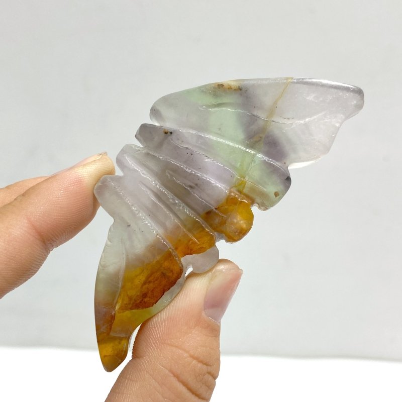 5 Pairs Fluorite Small Butterfly Wing With Stand - Wholesale Crystals