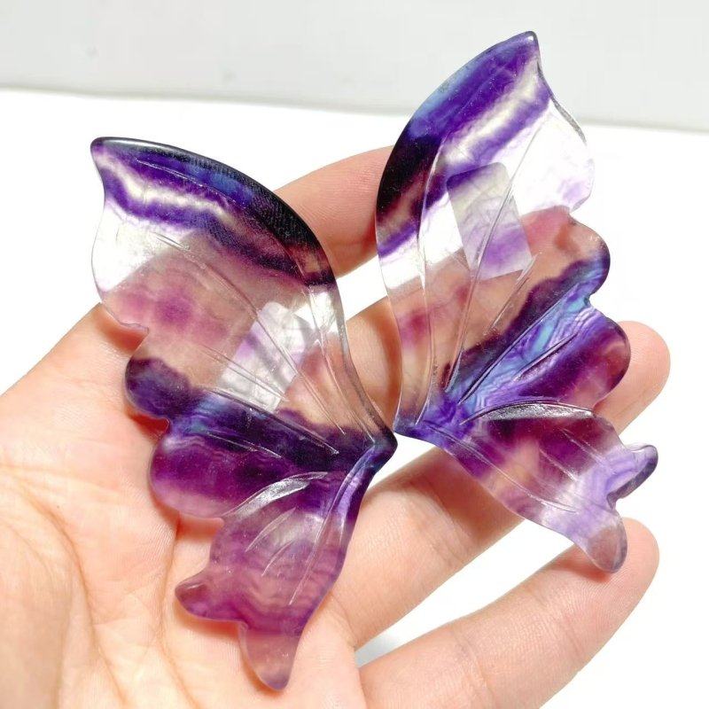 5 Pairs Symmetry Butterfly Wing With Stand Fluorite - Wholesale Crystals