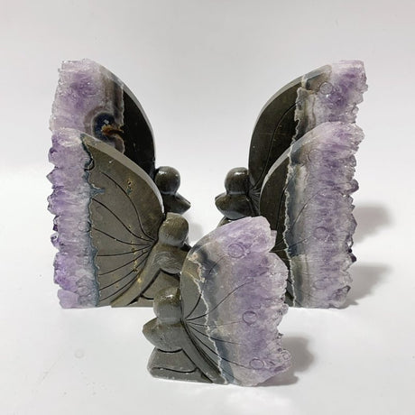 5 Pieces Amethyst Cluster Butterfly Fairy Carving - Wholesale Crystals