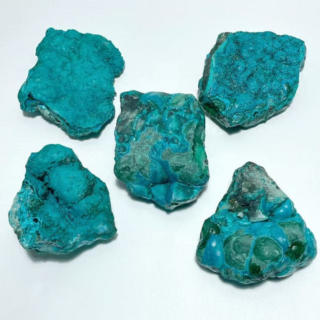 5 Pieces Chrysocolla Mixed Malachite Raw Stone Specimen - Wholesale Crystals