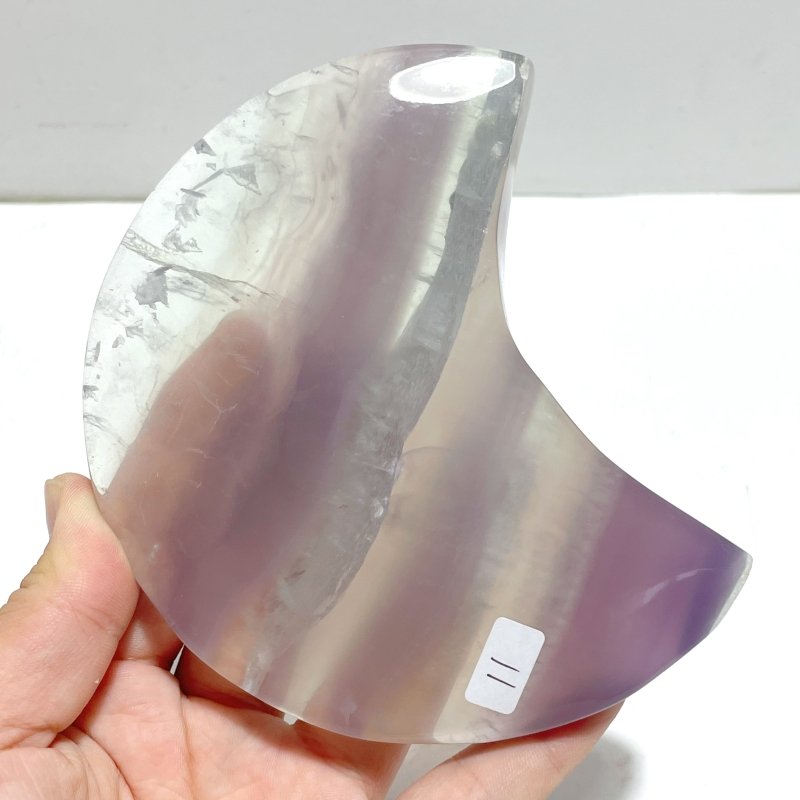 5 Pieces Fluorite Moon Carving With Stand - Wholesale Crystals