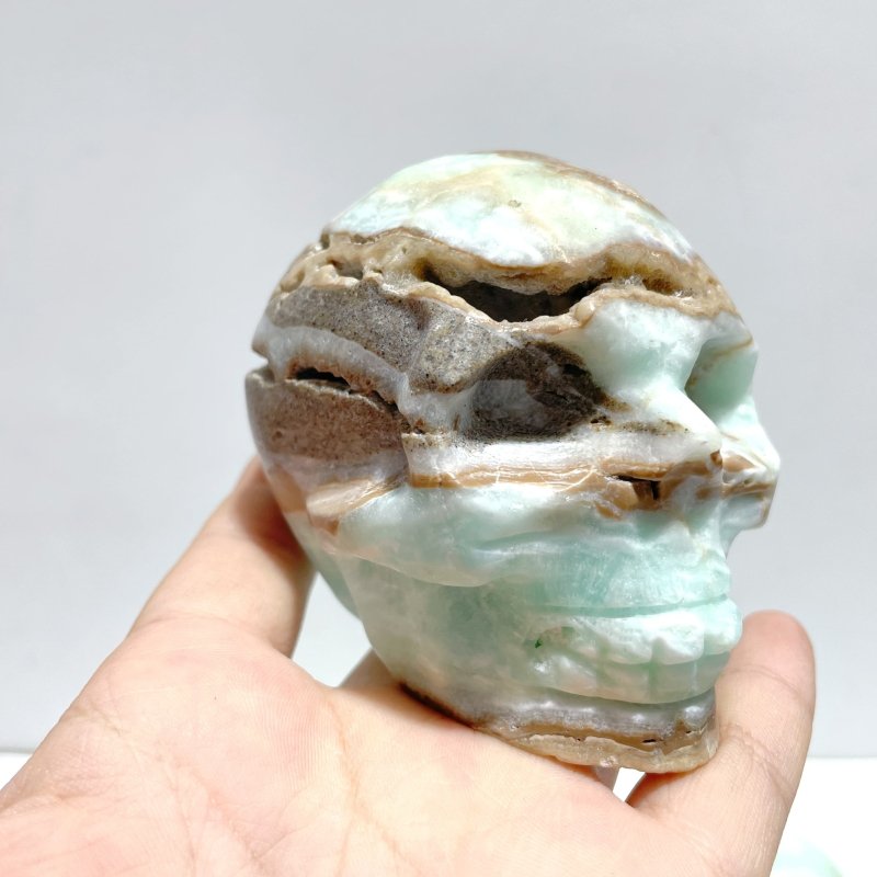 5 Pieces Green Calcite Skull Carving - Wholesale Crystals