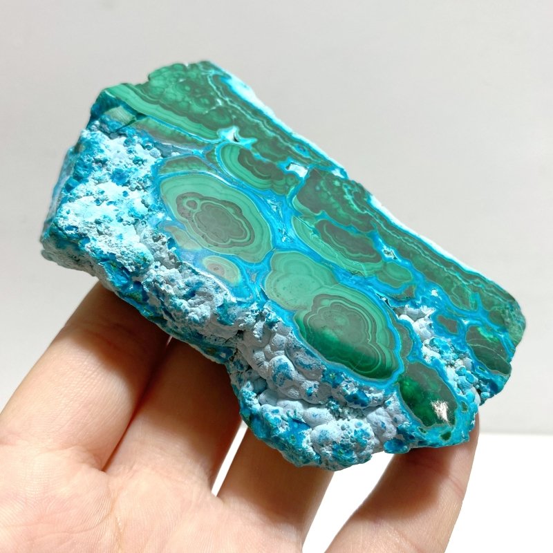 5 Pieces High Quality Small Chrysocolla Mixed Malachite Slab Specimen 4 - Wholesale Crystals