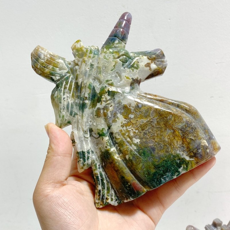5 Pieces Ocean Jasper Unicorn Carving Closeout - Wholesale Crystals