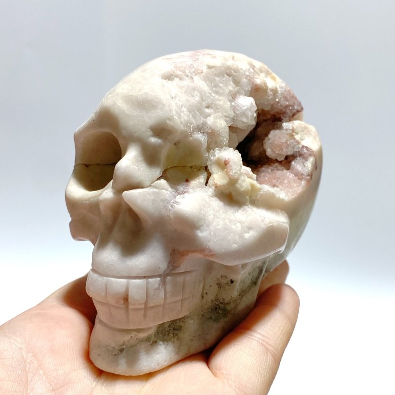5 Pieces Sakura Agate Skull Carving Clearance - Wholesale Crystals