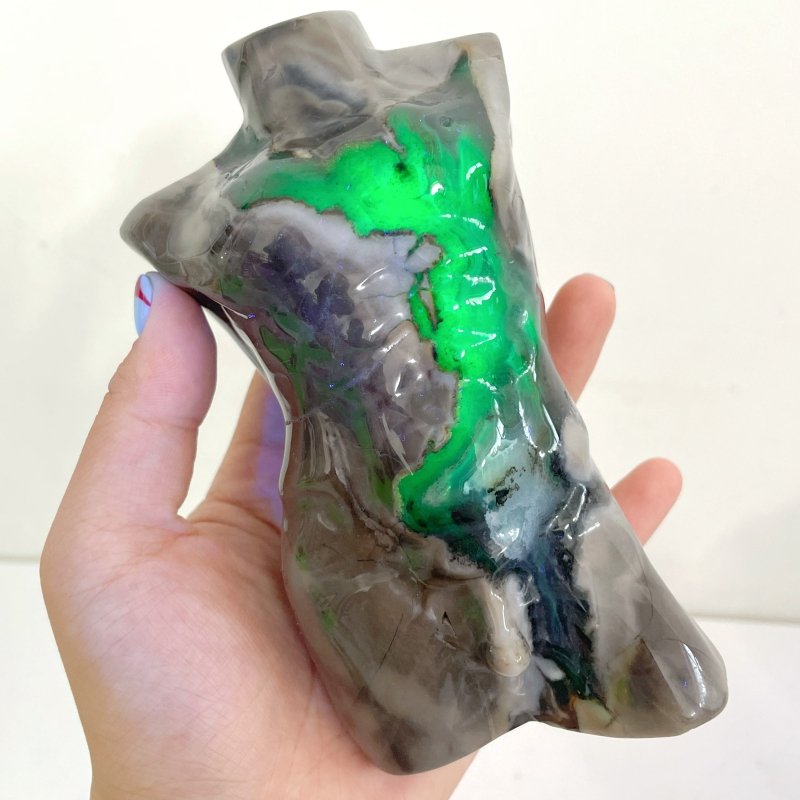 5 Pieces Volcano Agate Male Body Carving (UV - Reactive) - Wholesale Crystals