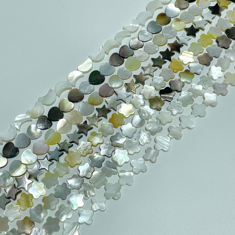 5 Shapes Shell DIY Bracelets Accessories Wholesale Heart/Moon/Star/Four Leaf Clover Random Color - Wholesale Crystals