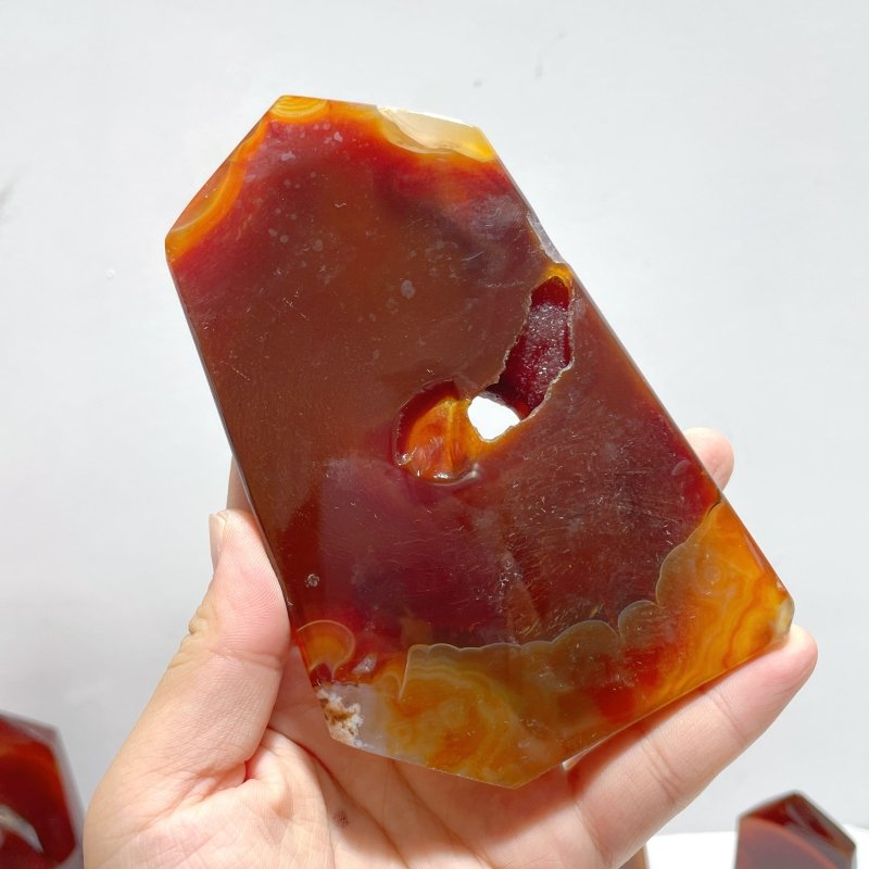 51 Pieces Carnelian Geode Druzy Four - sided Tower Points (Clearance) - Wholesale Crystals